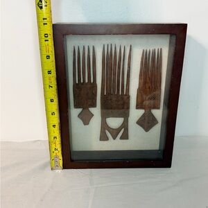 Umbra African Hair Pick Shadowbox | Tribal Afro Wall Decor Framed